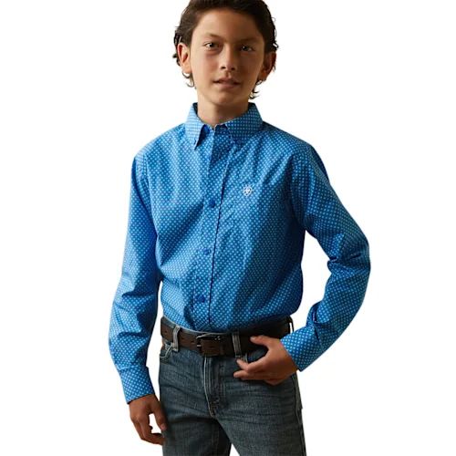 CAMISA ARIAT PARA NIÑO AZUL