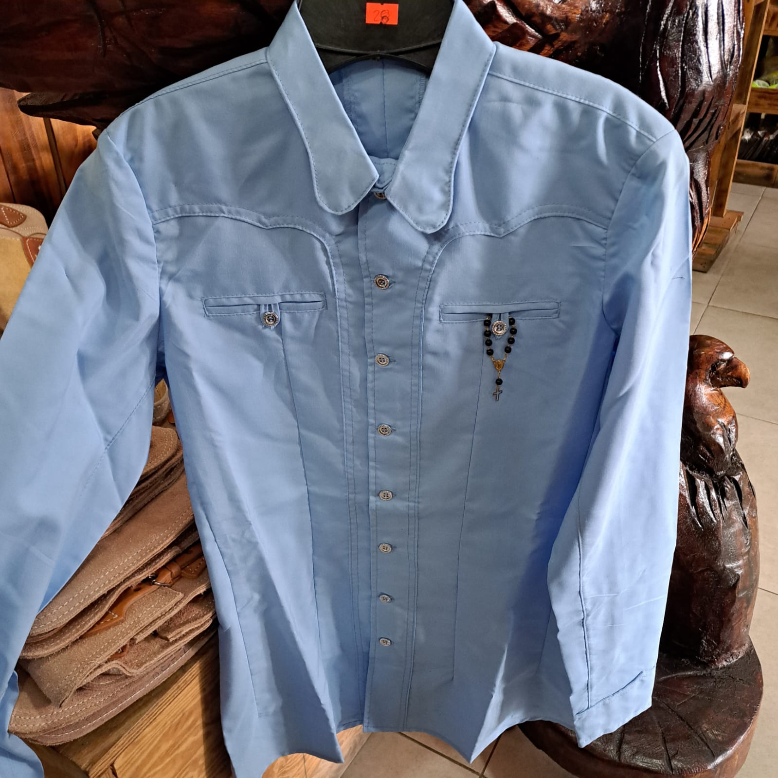 CAMISA CHARRA CELESTE