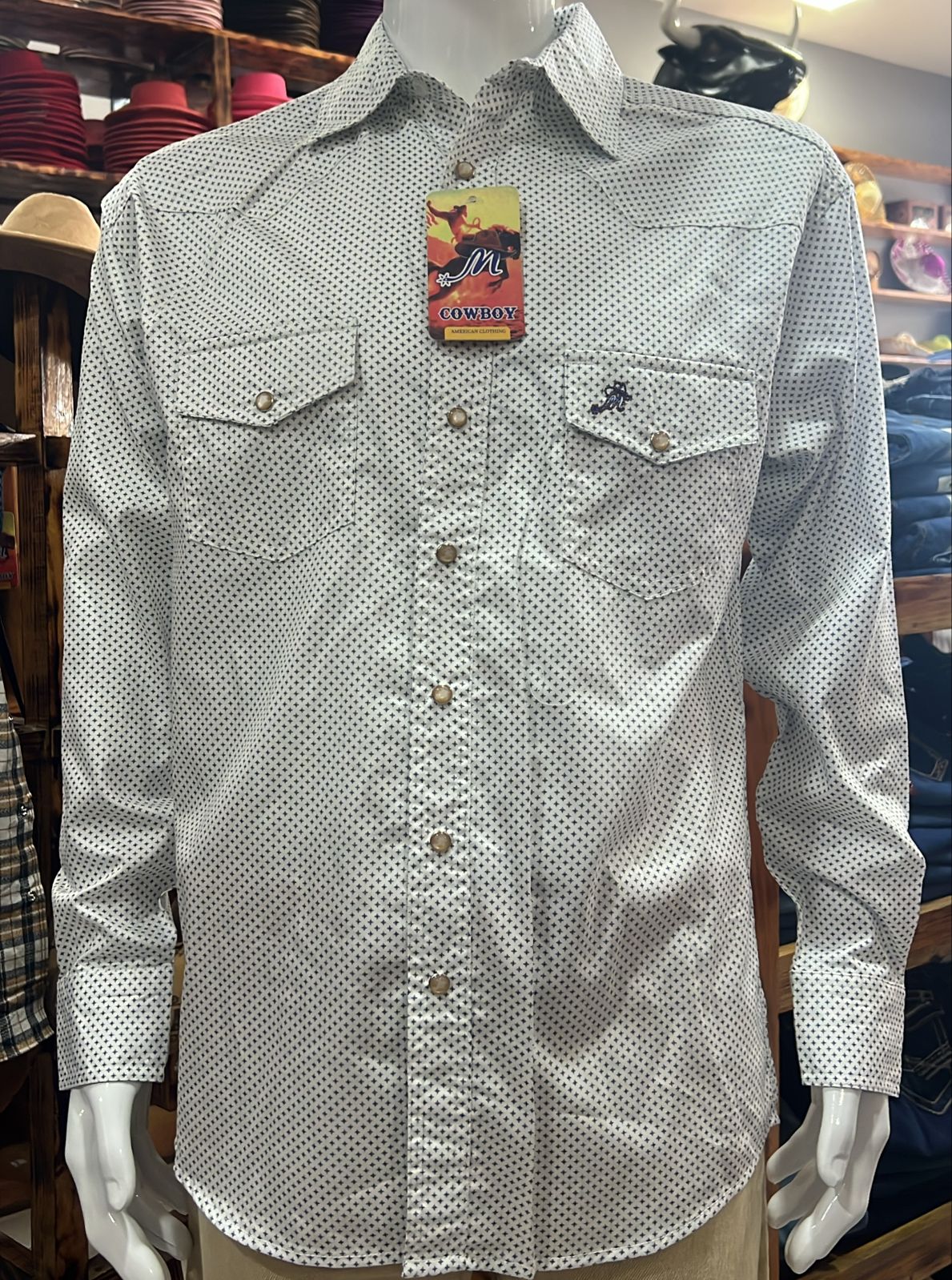 CAMISA COWBOY BLANCA DE ESTRELLAS