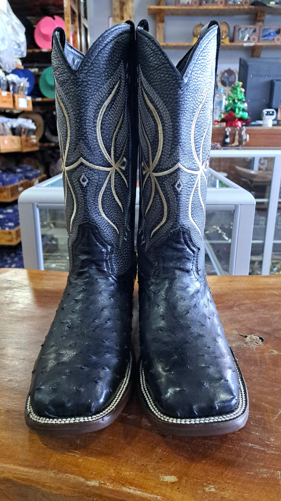 Bota de avestruz NEGRA