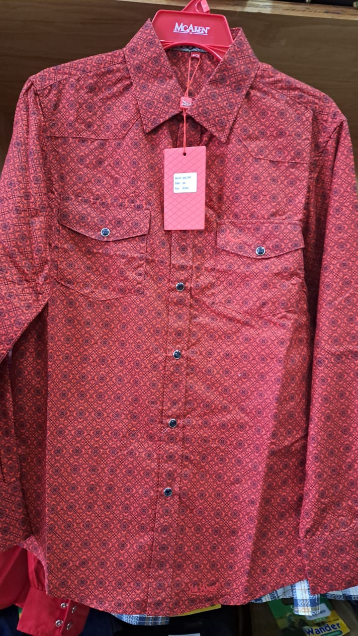 CAMISA MC ALLEN ROJO ROMBOS