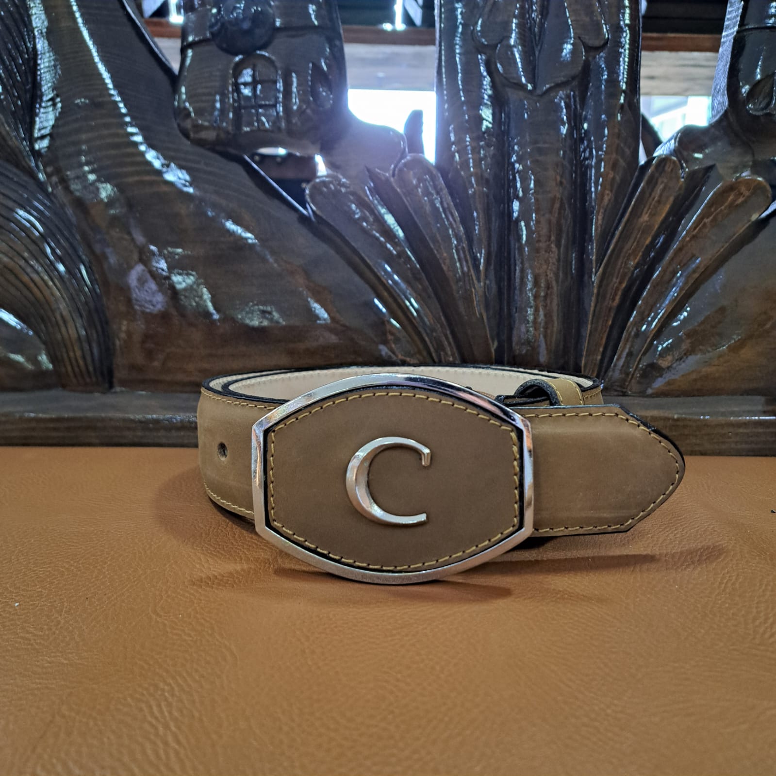CINTURON CUADRA MIEL