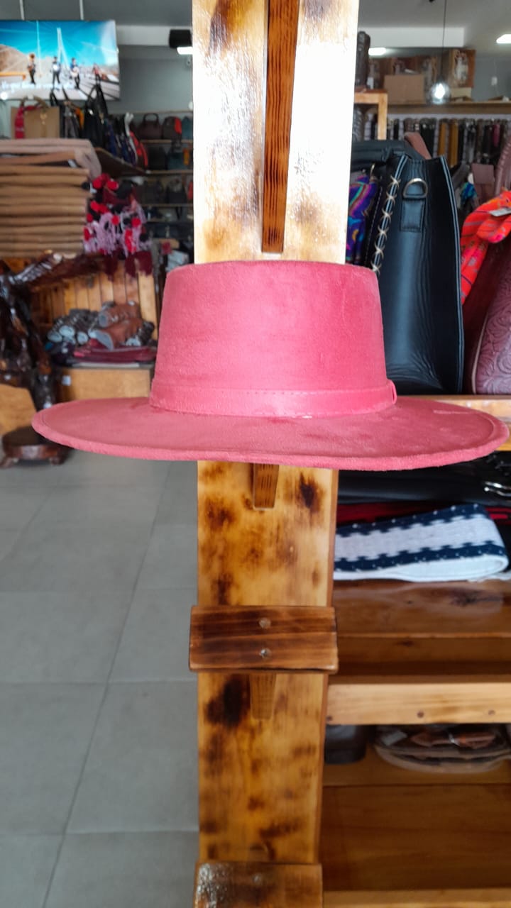 SOMBRERO GAMUZA CORDOBE ROSADO