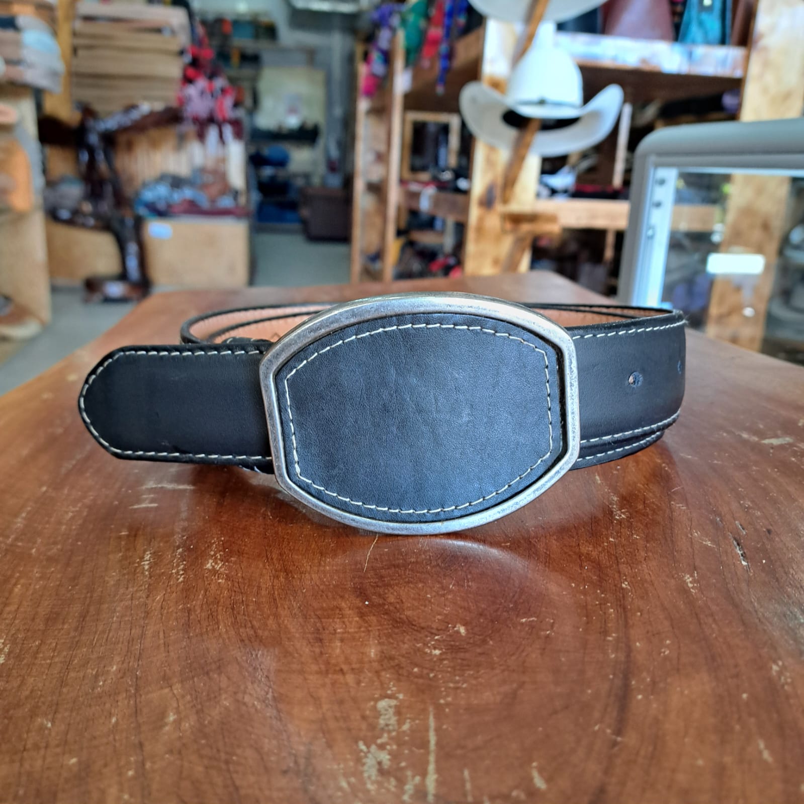 CINTURON Nobuck CUADRA NEGRO