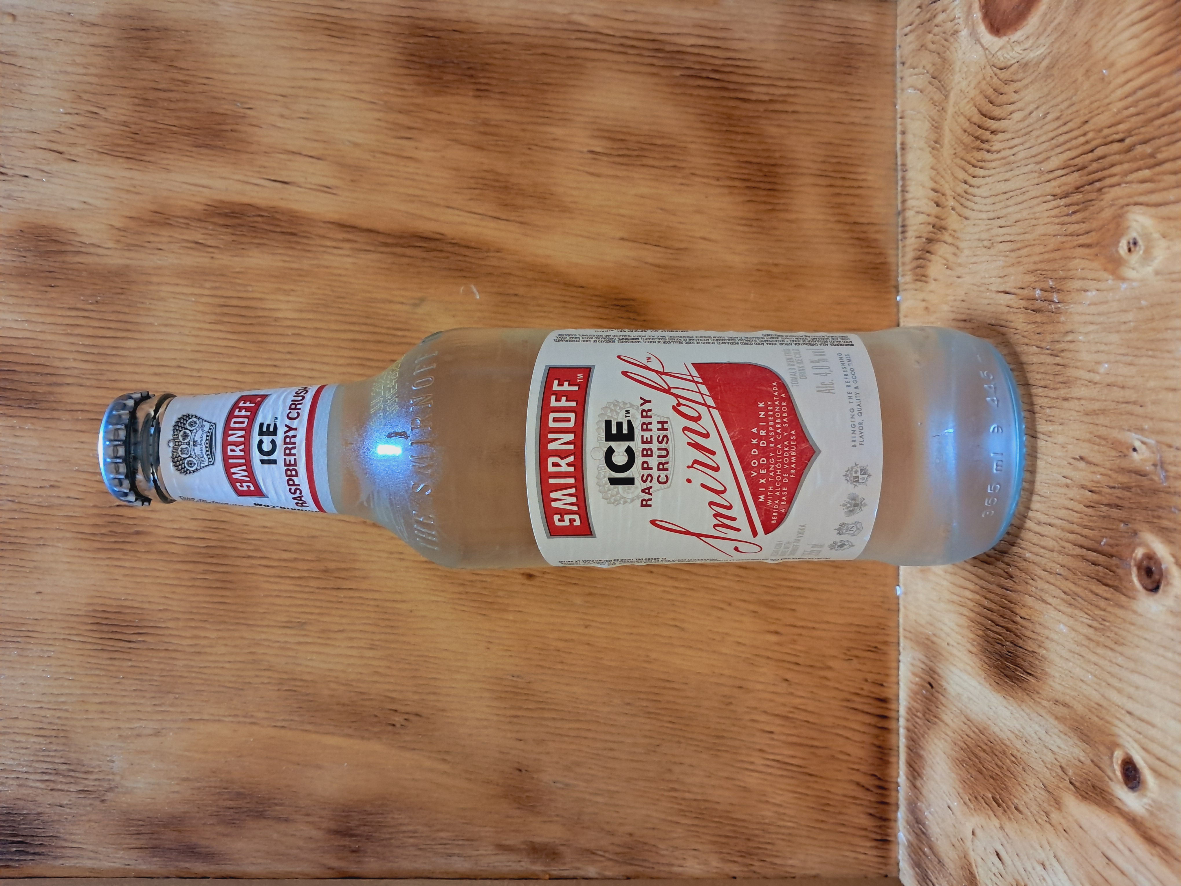 CERVEZA SMIRNOFF ICE RASPBERRY VIDRIO  355 ML