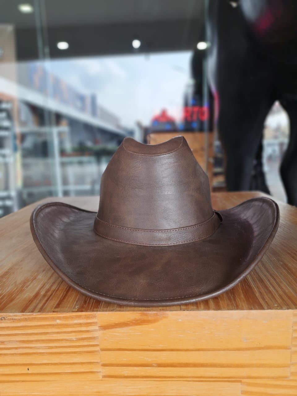 SOMBRERO DENVER CHIHUAHUA VINIPIEL CAFE CHOCO