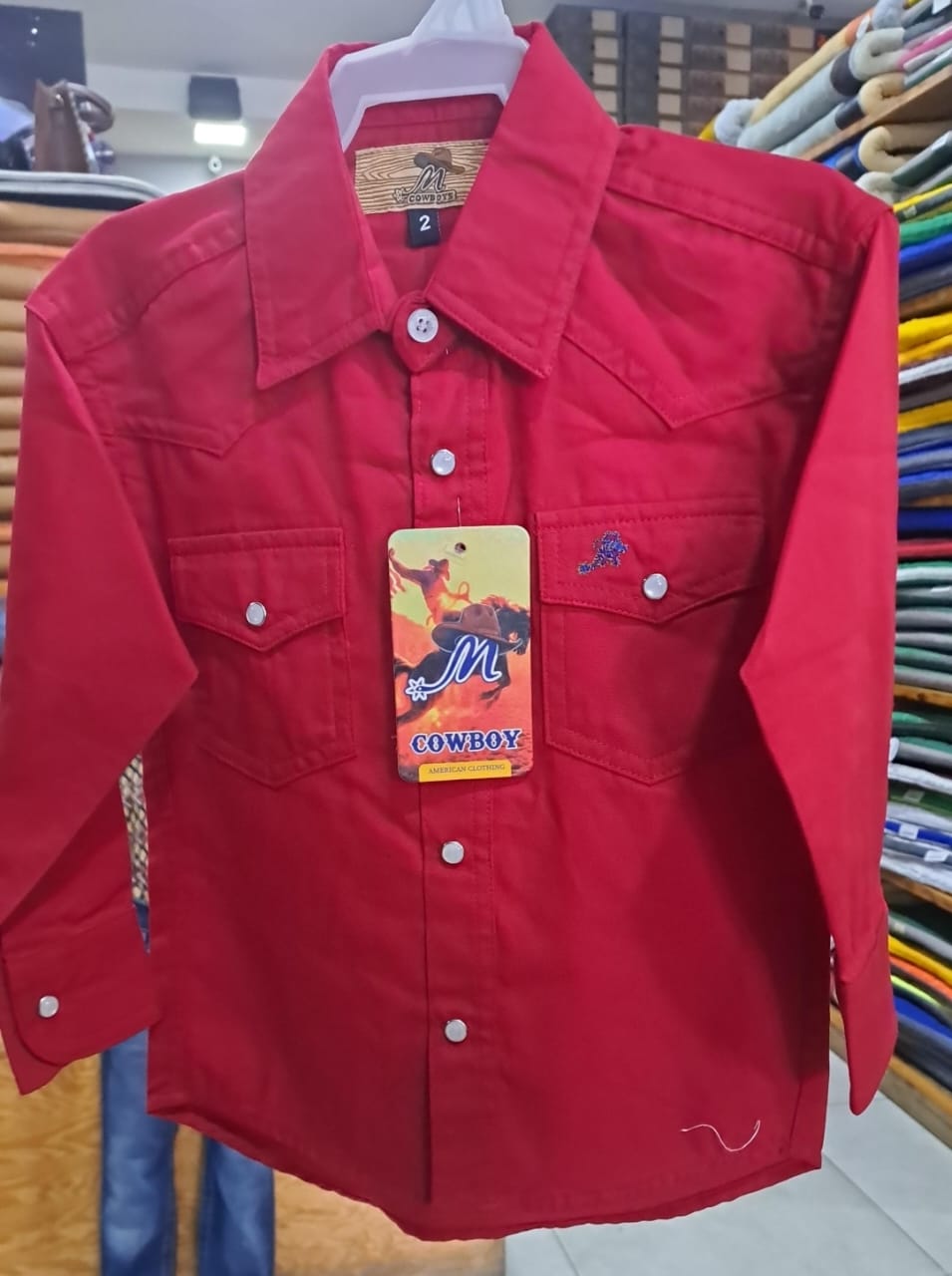 CAMISA COWBOY NIÑO ROJO