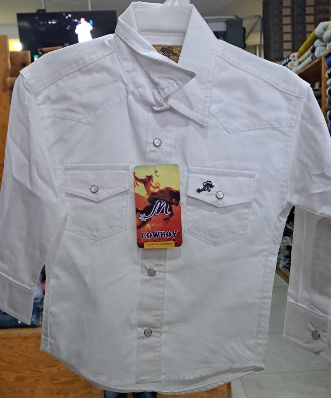 CAMISA COWBOY NIÑO BLANCO