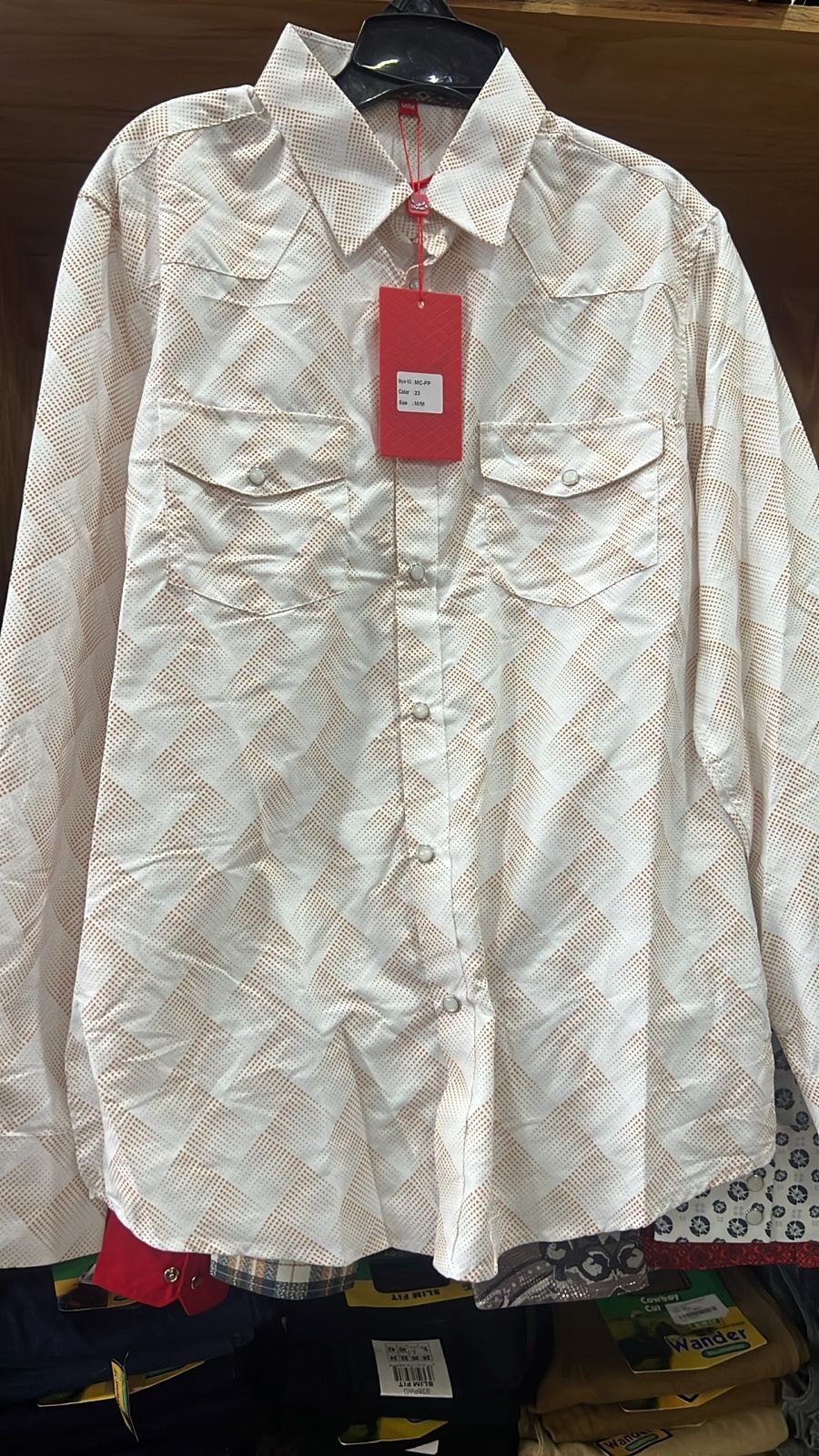 CAMISA MC ALLEN BLANCA CON BEIGE