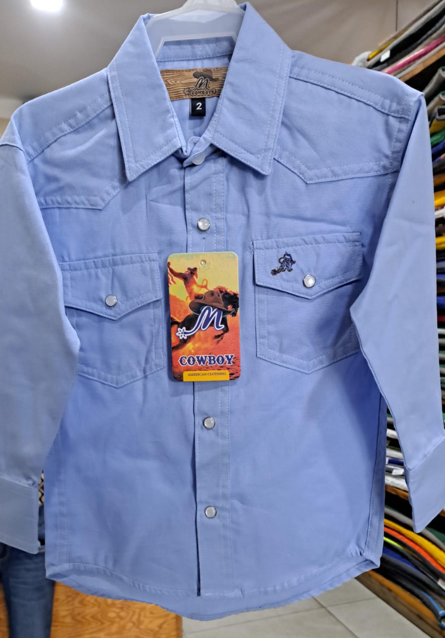 CAMISA COWBOY NIÑO CELESTE