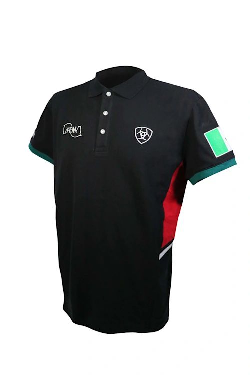 CAMISA POLO ARIAT PARA CABALLERO NEGRA