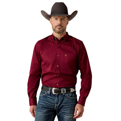 CAMISA ARIAT PARA CABALLERO VINO