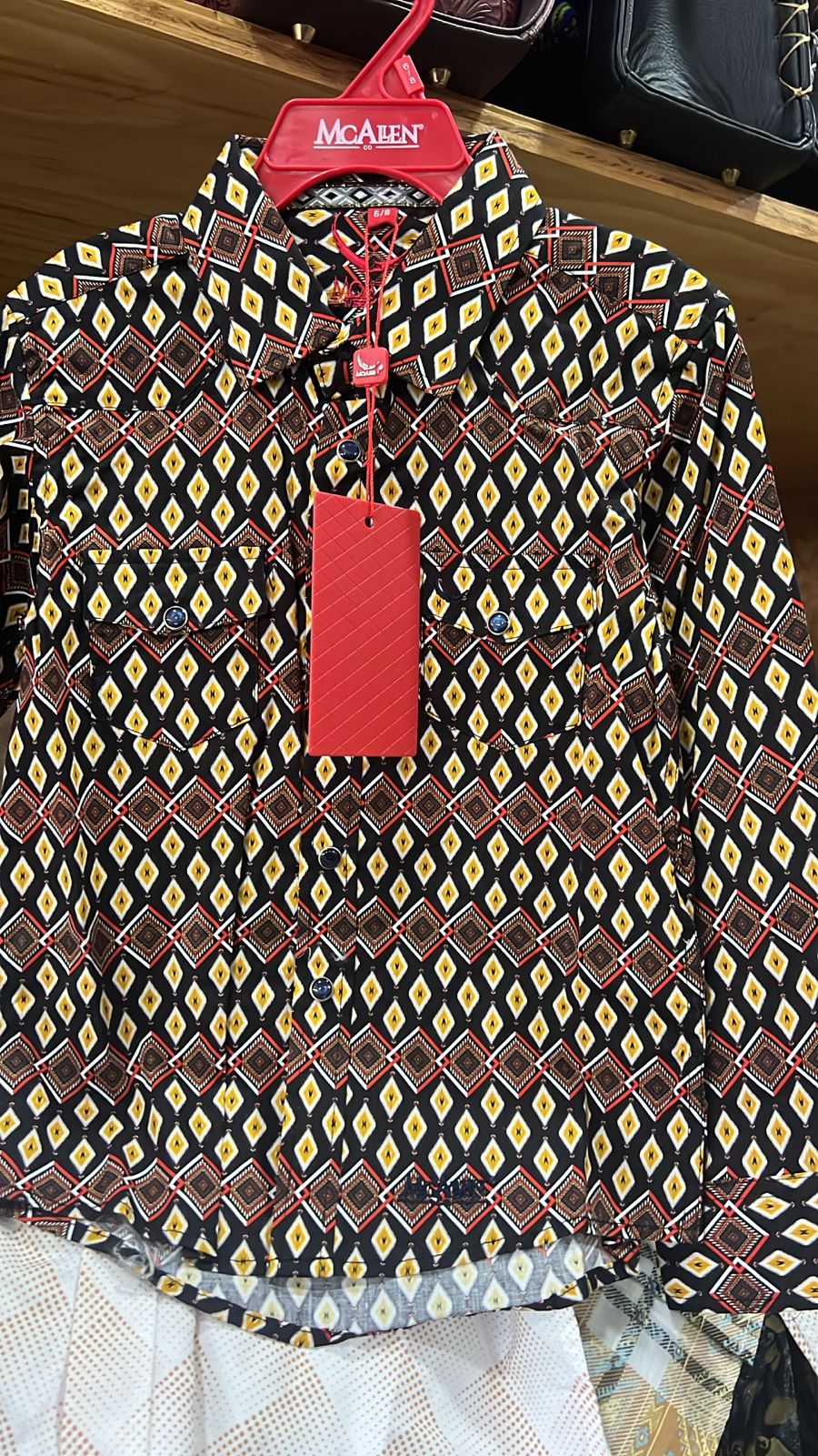 CAMISA MC ALLEN NIÑO NEGRA ROMBOS