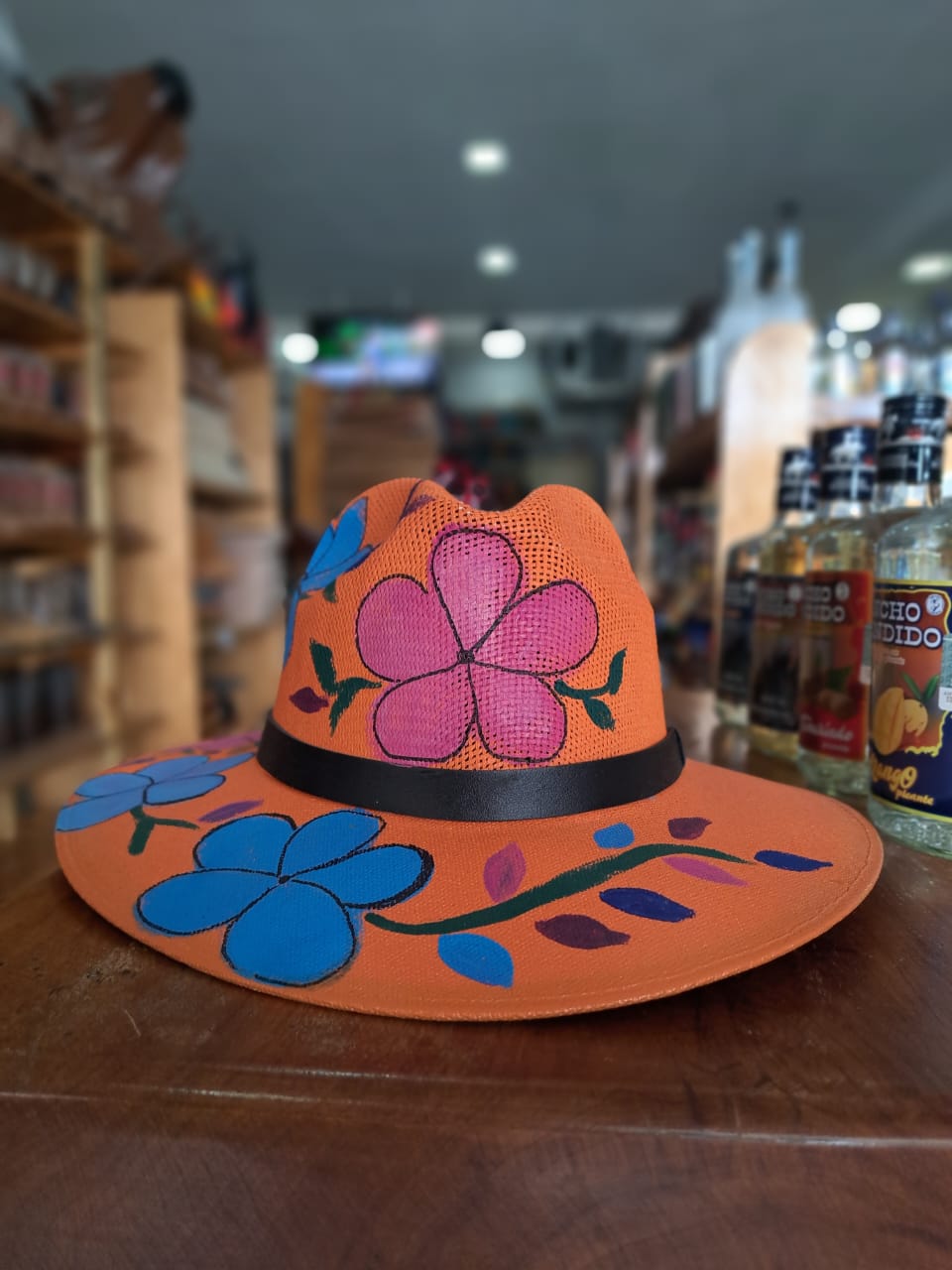 SOMBRERO YUTE EXPLORER DIBUJADO NARANJA
