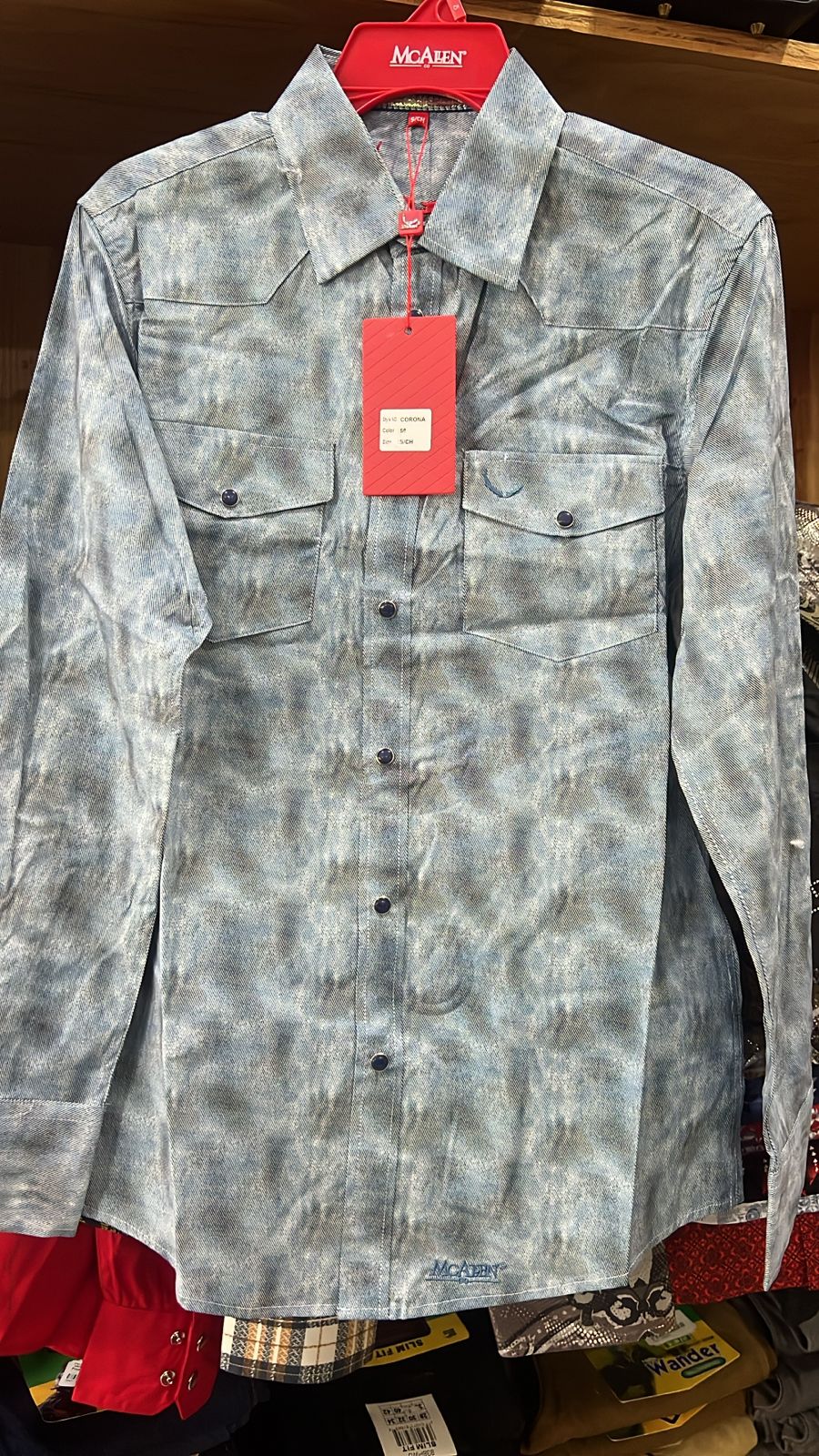 CAMISA MC ALLEN MEZCLILLA MANCHAS GRIS