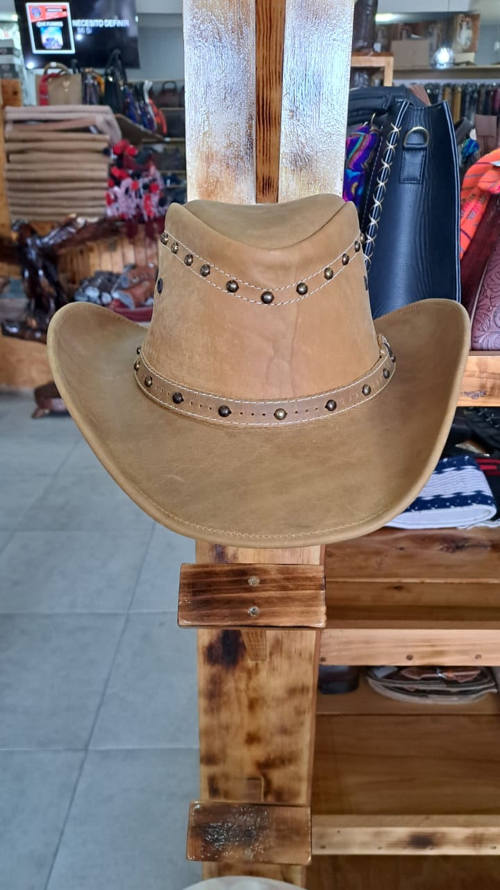 SOMBRERO PIEL PELO COLOR CARAMELO