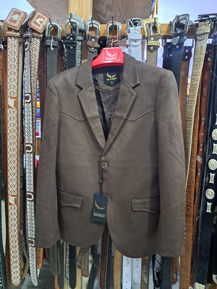 SACO MC ALLEN PARA CABALLERO LISO CAFE