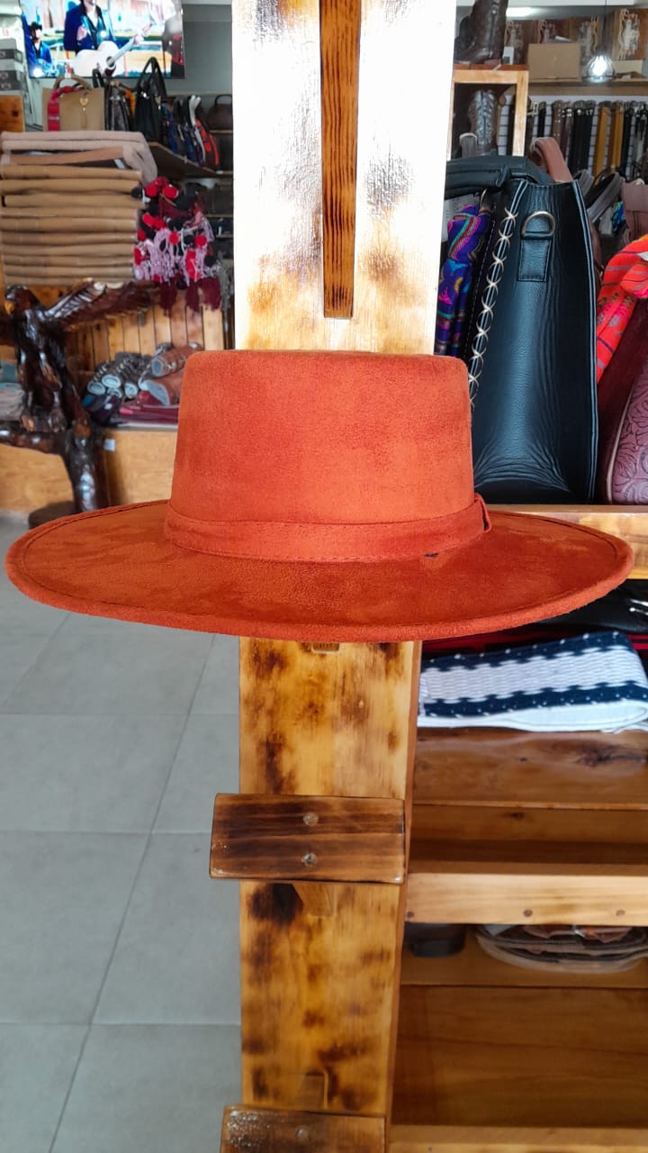 SOMBRERO GAMUZA CORDOBE  NARANJA