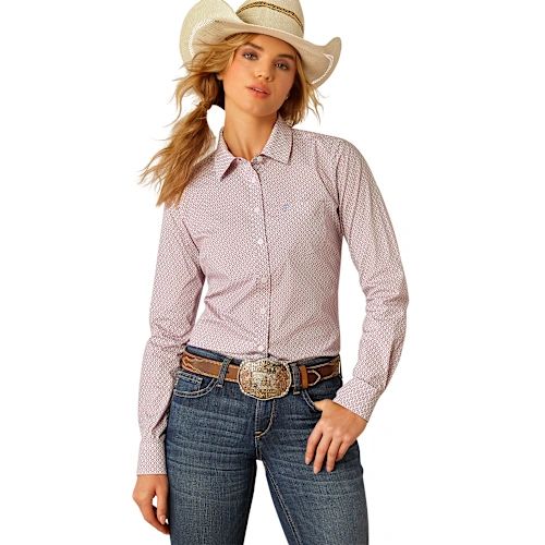 CAMISA ARIAT PARA DAMA ROSA KIRBY